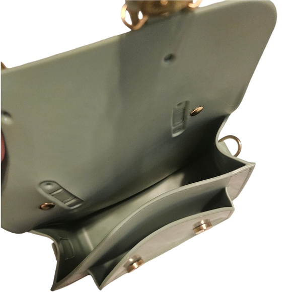 Blue Vegan Patent Leather Purse - Picture 4 of 6